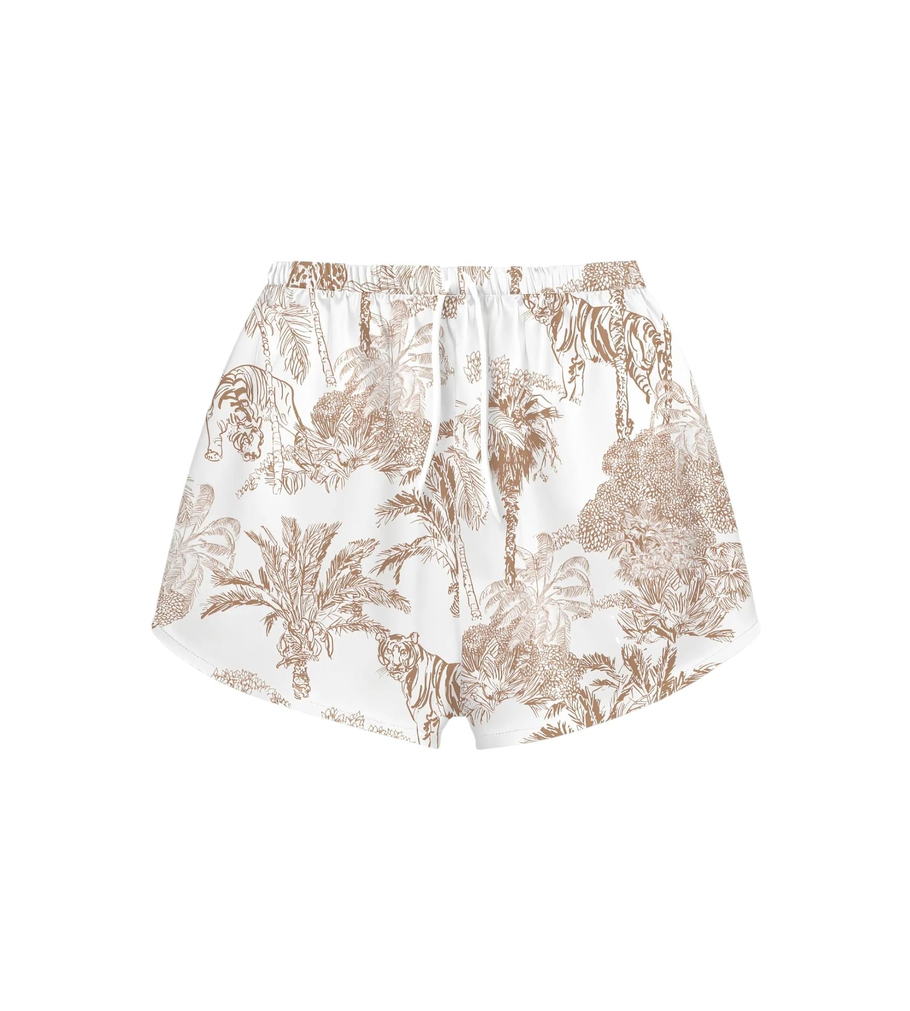 MC2 SAINT BARTH Bermuda MC2 SAINT BARTH donna KMM0001 09571L 0153 Kammy Silk Jungle in seta Bianco Beige<BR/> KMM00109571L 0153