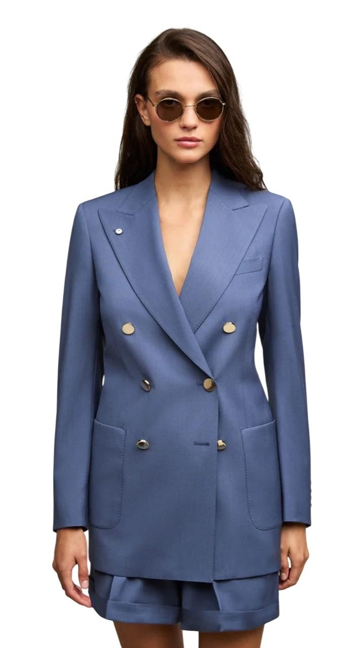 L.B.M. 1911 Giacca L.B.M. 1911 donna 215664215 7 doppiopetto over Blu <BR/> 215664215 7