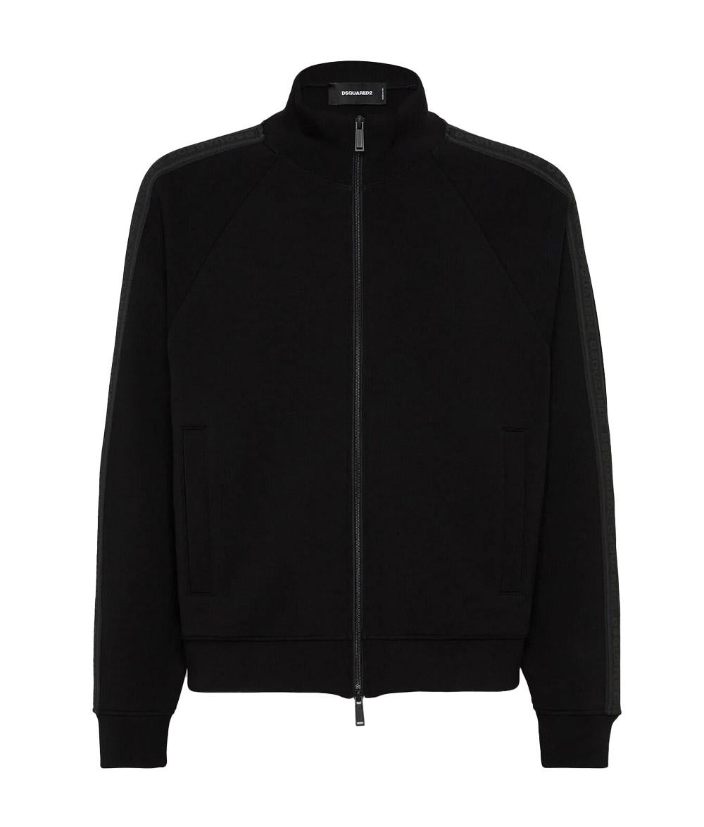 DSQUARED2 Felpa Dsquared2 uomo S74HG0178D20075900 Nera con bande logate S74HG0178D20075 900
