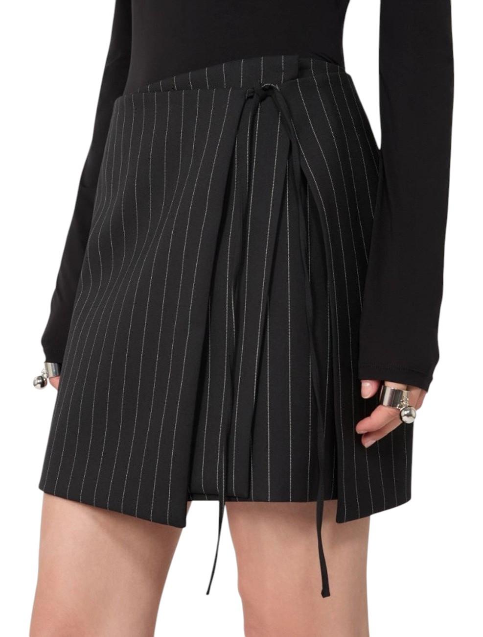 SPORTMAX Gonna Sportmax donna 2612101041600 004 Fatti in gabardina gessata Mini Nero<BR/> 2612101041600 004