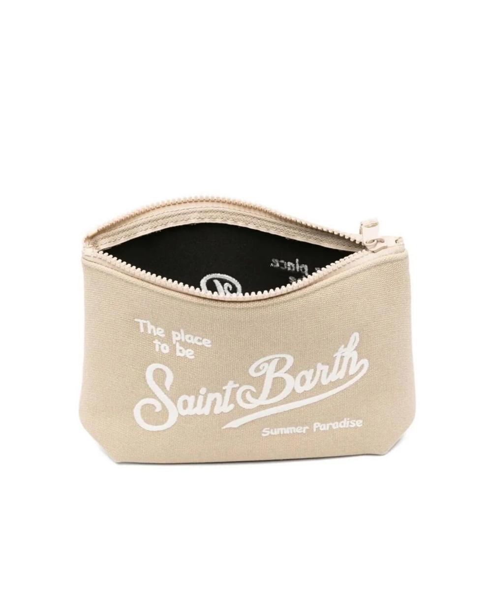 MC2 SAINT BARTH Pochette MC2 SAINT BARTH donna ALI004701336L Beige logo cotone laccetto zip ALI004701336L 12
