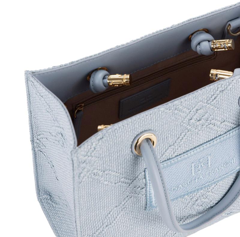 ELISABETTA FRANCHI Borsa Elisabetta Franchi donna BS83A52E2A28 celeste rafia BS83A52E2 A28