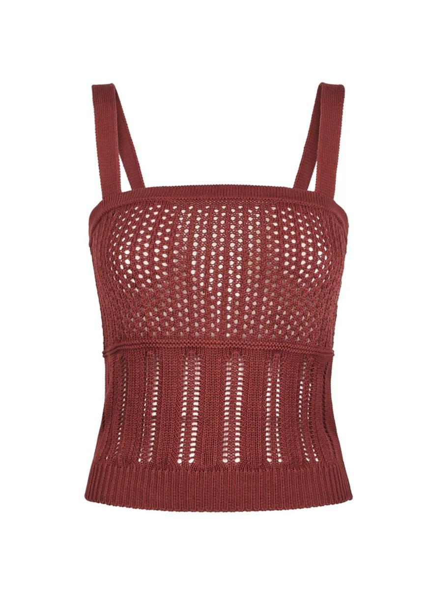 STUDIO Top Studio donna 2616361042600 003 Pesi in filo di cotone Mattone<BR/> 2616361042600 003