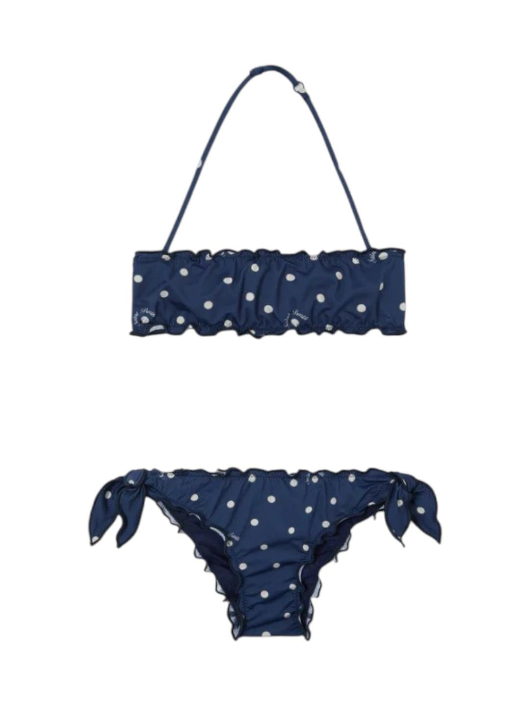 MC2 SAINT BARTH Costume MC2 SAINT BARTH bambina EMY0001 03525L 61 Emy Pois con bordi arricciati Blu navy<BR/> EMY000103525L 61