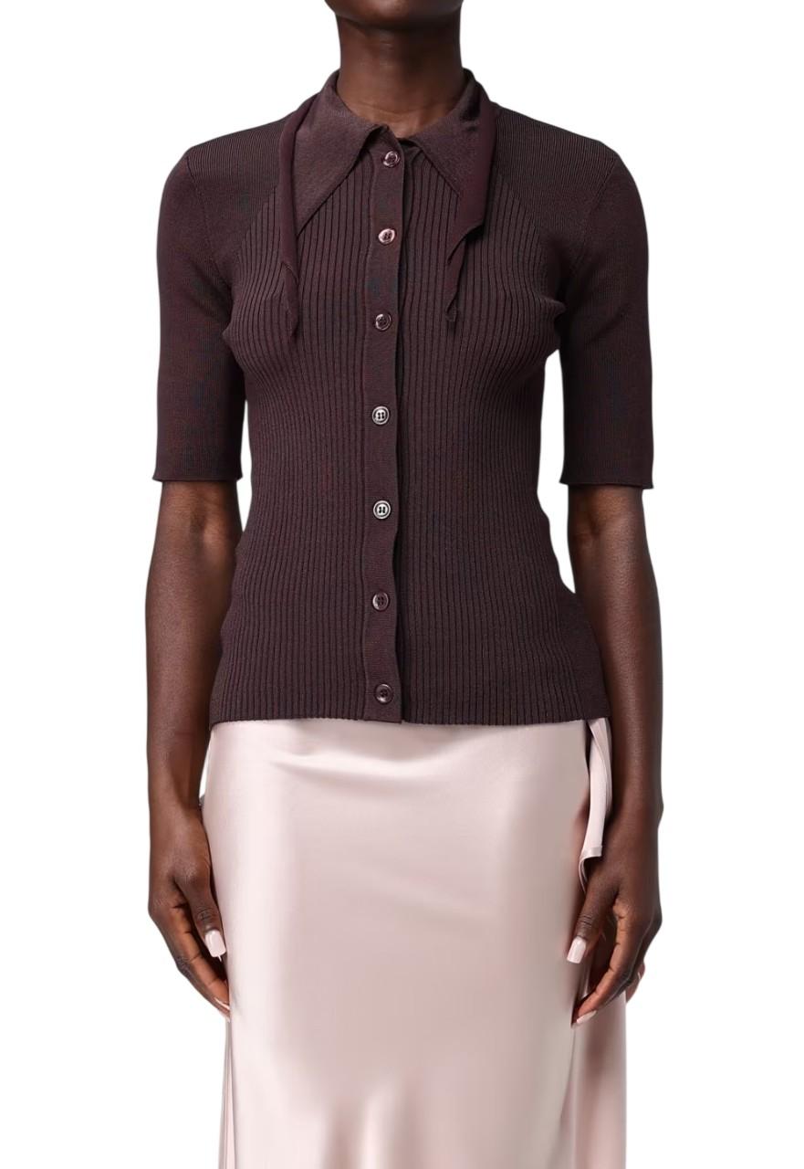 PINKO Maglia Pinko donna 106316A347 L78 Coperto a costine verticali Marrone<BR/> 106316A347 L78