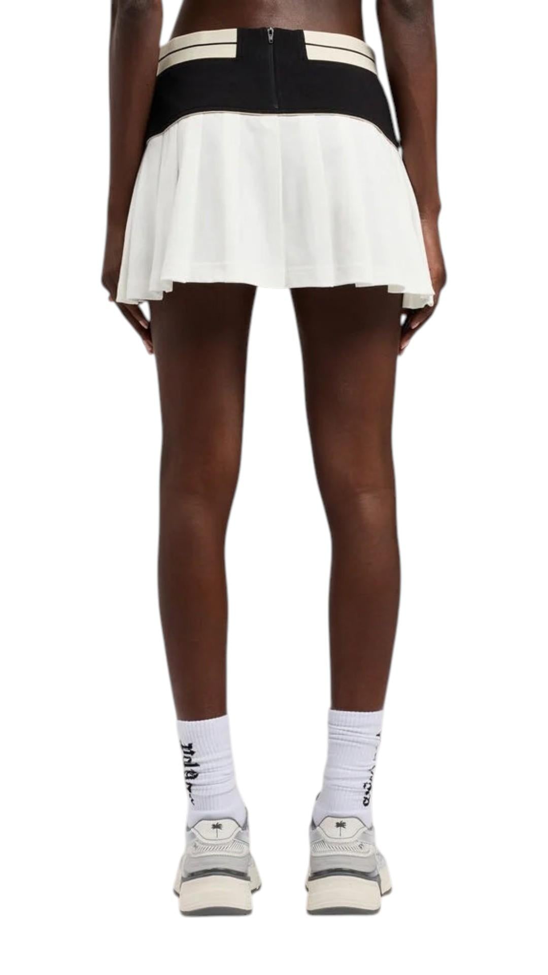 PALM ANGELS Gonna Palm Angels donna PWCC095S26FAB0010 310 Classic Logo Pleated Bianco<BR/> PWCC095S26FAB001 0310