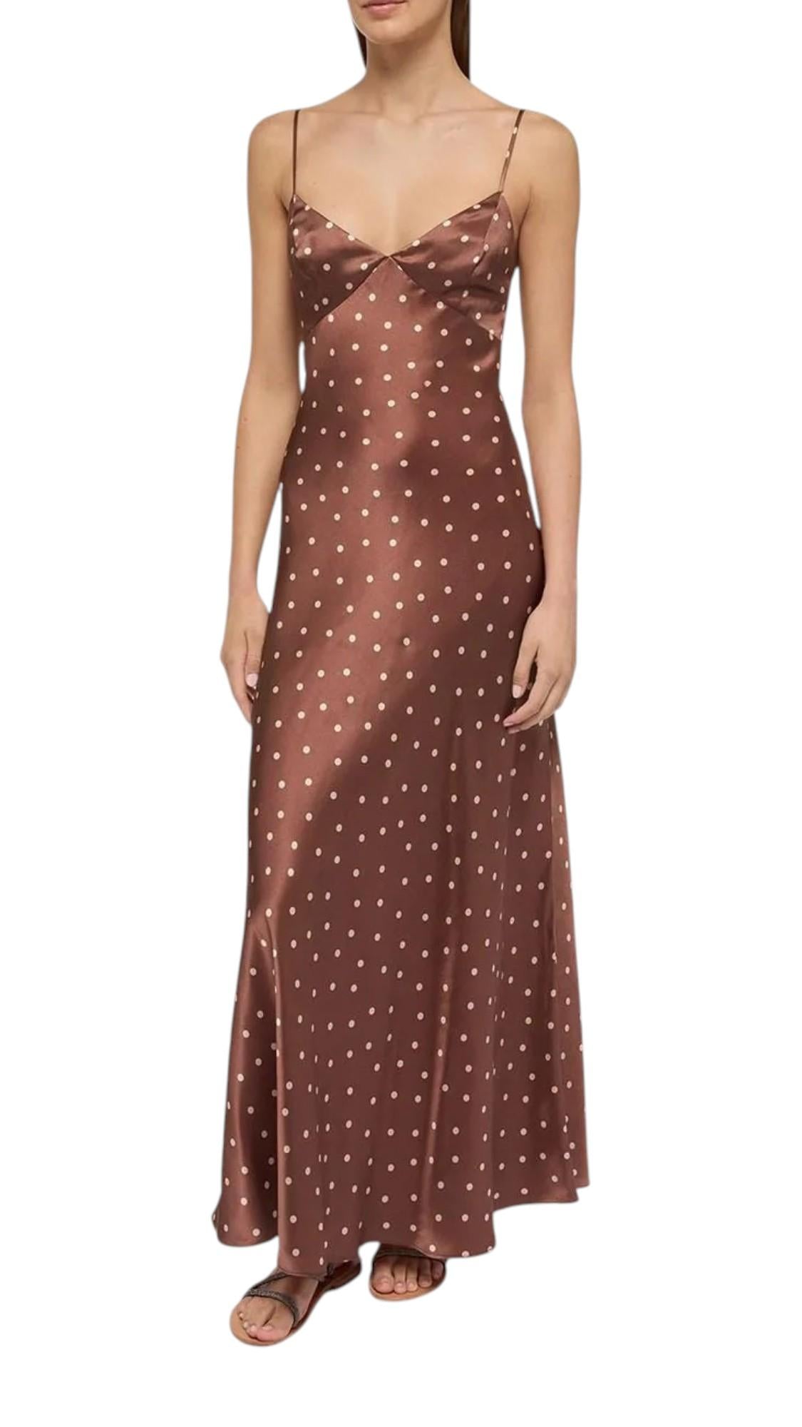 MC2 SAINT BARTH Abito MC2 SAINT BARTH donna KTY0001 08001L 1018 Ravel Silk Coriandol Pois in seta con stampa a pois Marrone<BR/> KTY000108001L 1018