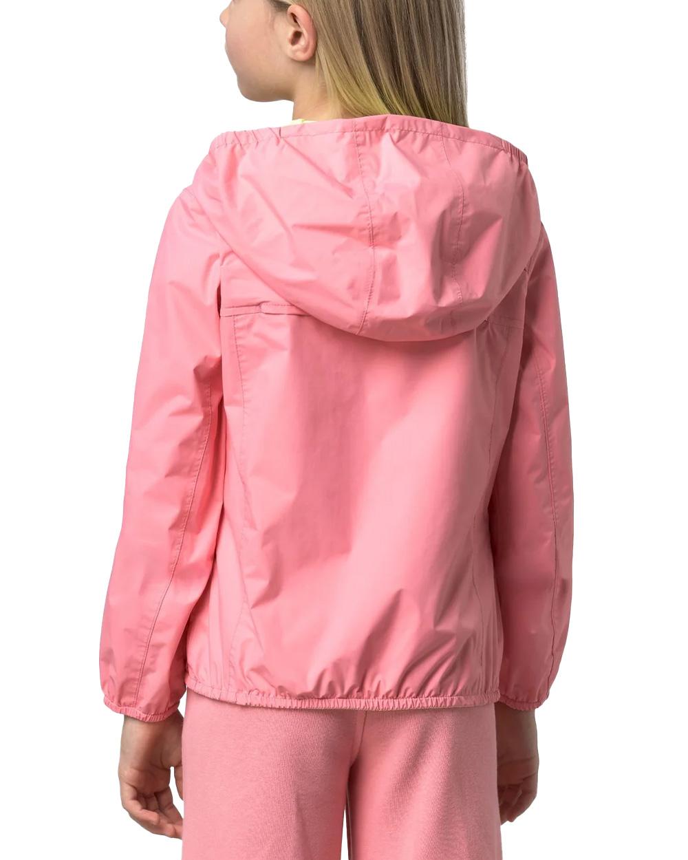K-WAY Giubbino K-WAY bambina K61313WR P. LILY PLUS.2 REVERSIBLE Rosa Lime impermeabile cappuccio tasche reversibile K61313WR C0W