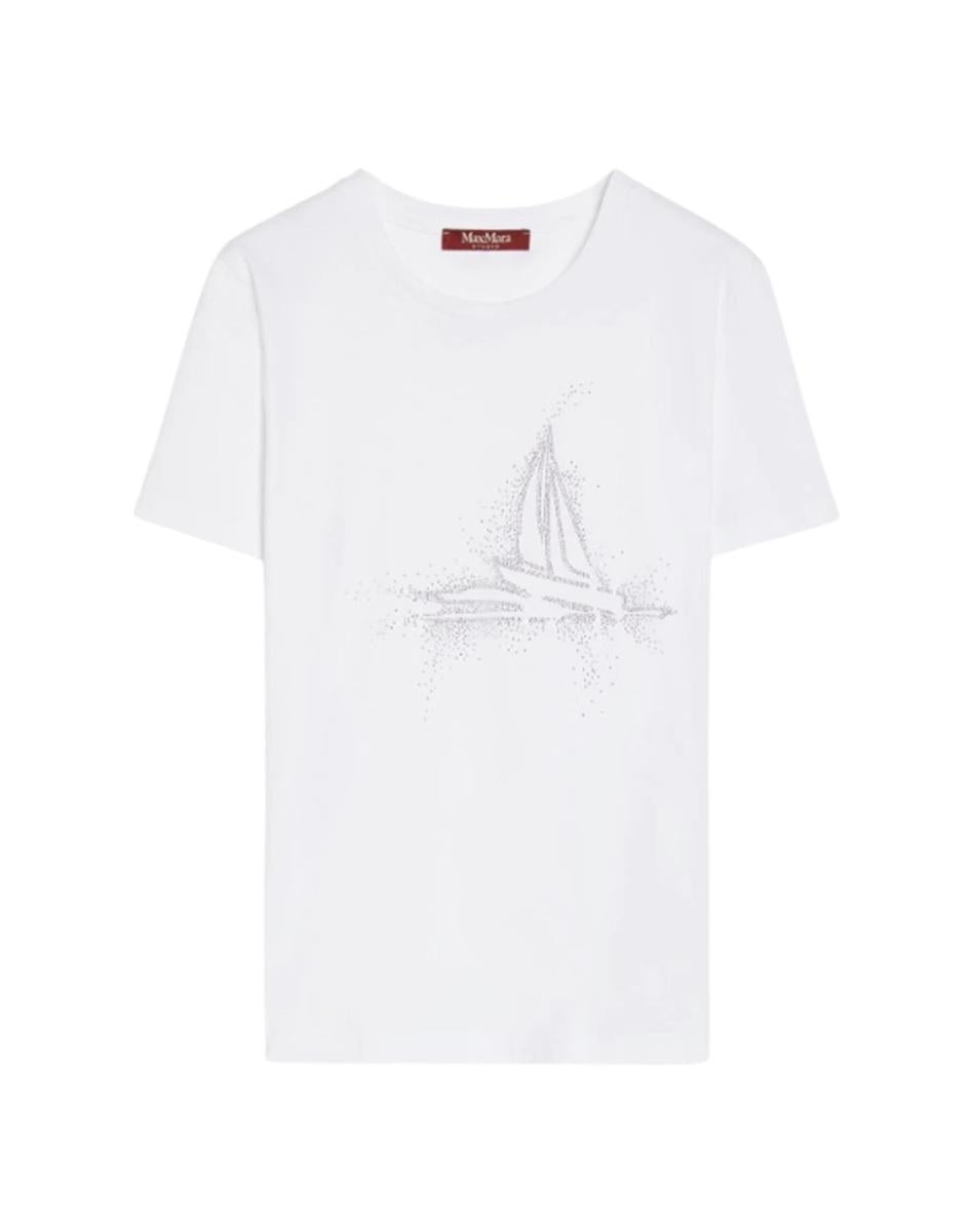 STUDIO T-shirt Studio donna 2616971011600002 Pugnale motivo vele con strass Bianco<BR/> 2616971011600 002