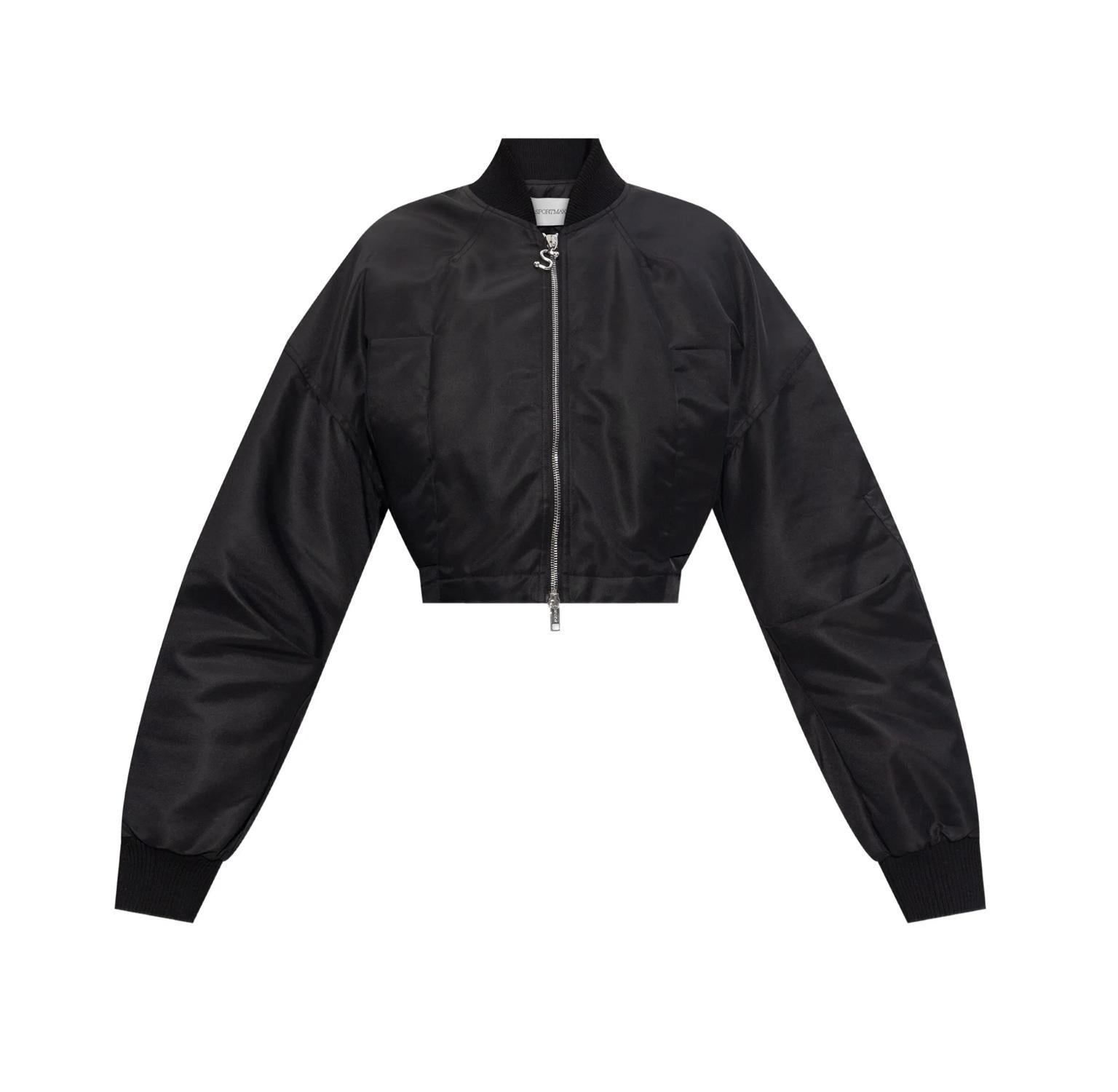 SPORTMAX Bomber Sportmax donna 2612021011600 003 Vezzoso crop con zip Nero<BR/> 2612021011600 003