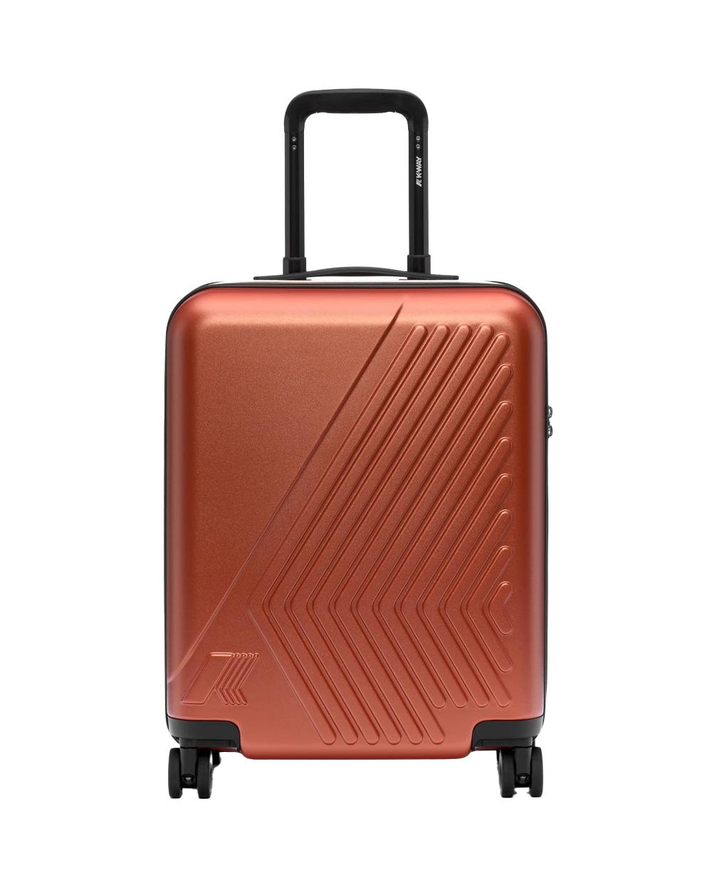 K-WAY Trolley K-WAY unisex K4125ZW EUDOXIE LOGO Arancio rigido tasca ruote girevoli K4125ZW 896