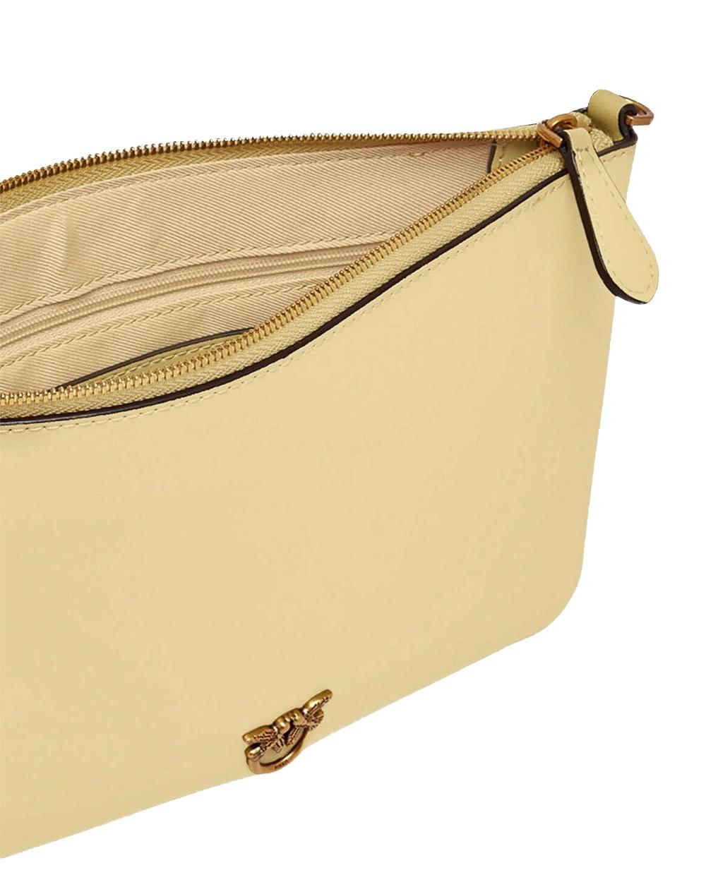 PINKO Borsa PINKO donna FLAT CLASSIC 100455A0F1 Gialla chiusura zip pelle tracolla 100455A0F1 C39Q
