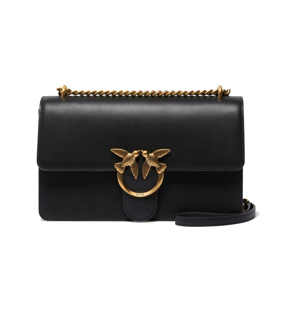 PINKO Borsa Pinko Classic Love bag one simply nera oro logo birds 100941A0F1 Z99Q