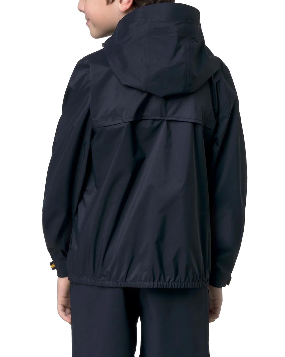 K-WAY Giubbino K-WAY bambino K41345W P. CHARMAIN TRAVEL Blu impermeabile idrorepellente antivento cappuccio K41345W K89
