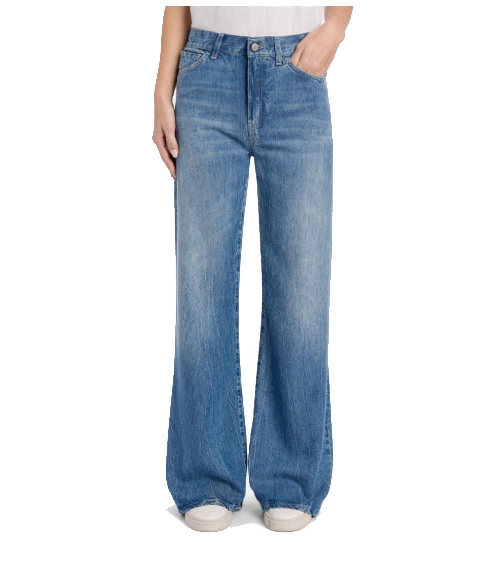 DONDUP Jeans Dondup donna DP619DF0266D Amber blu wide leg fisso lyocell DP619DF0266D 800