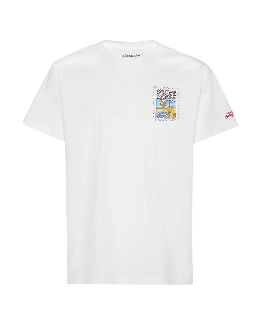 MC2 SAINT BARTH T-shirt Mc2 Saint Barth uomo Portland Spritz d'amore bianca <BR/> PRL000204507L 01N