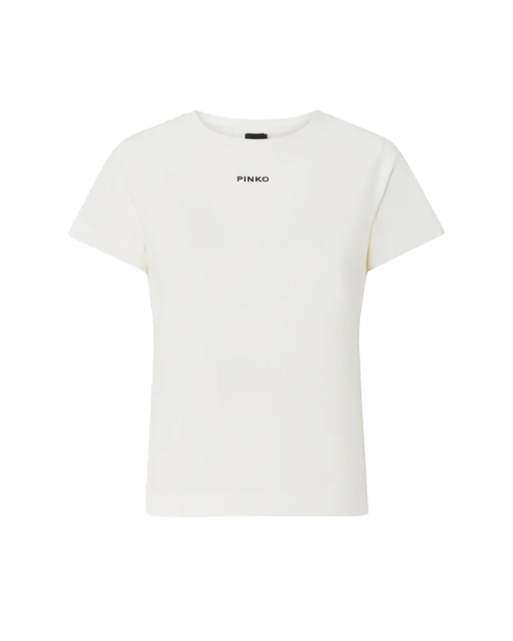 PINKO T-shirt PINKO donna 100373A34F Bianca cotone girocollo manica corta 100373A34F Z05