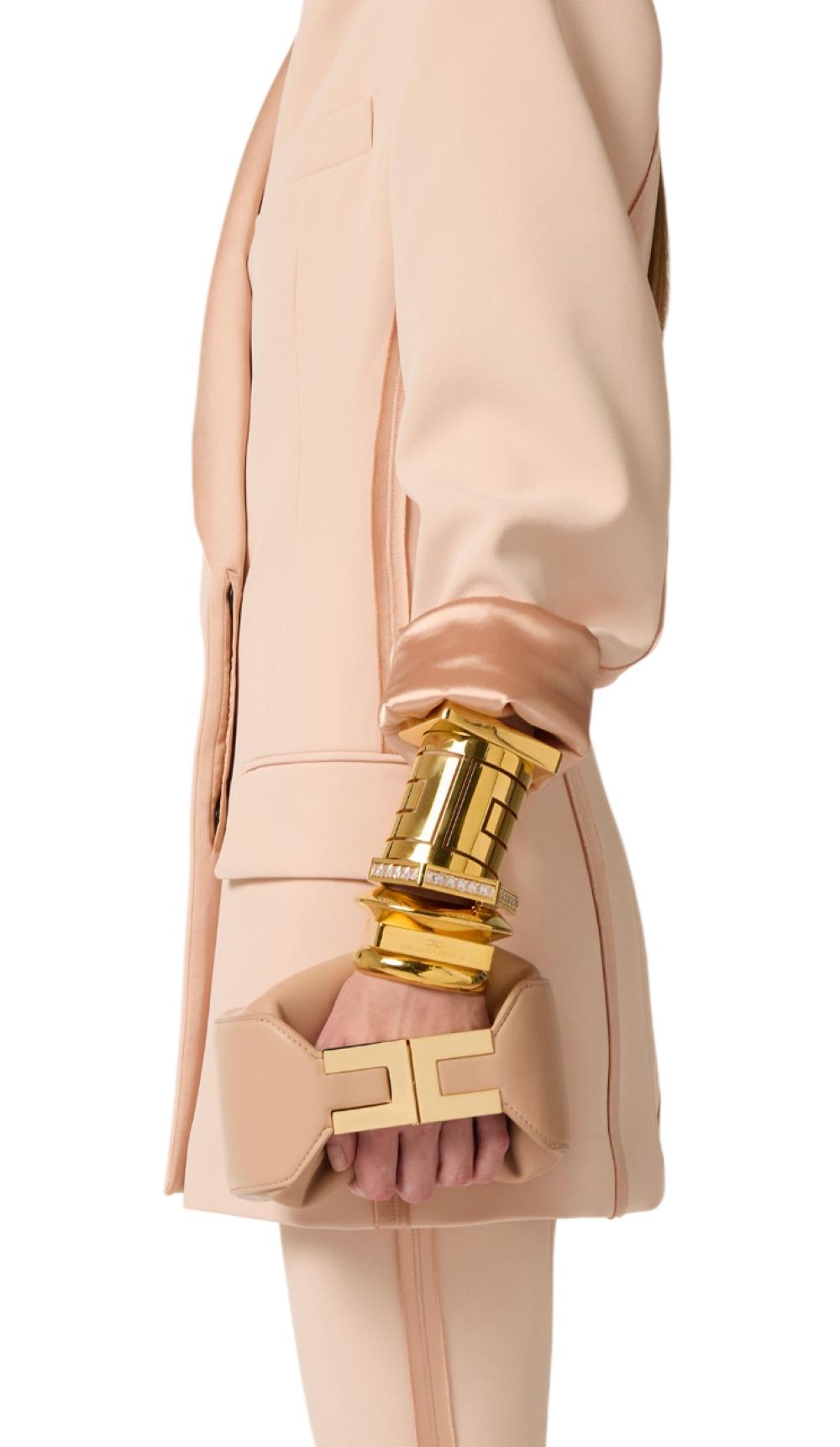 ELISABETTA FRANCHI Borsa donna Elisabetta Franchi BS07A62E2EA1 Hobo Nude<BR/> BS07A62E2 EA1