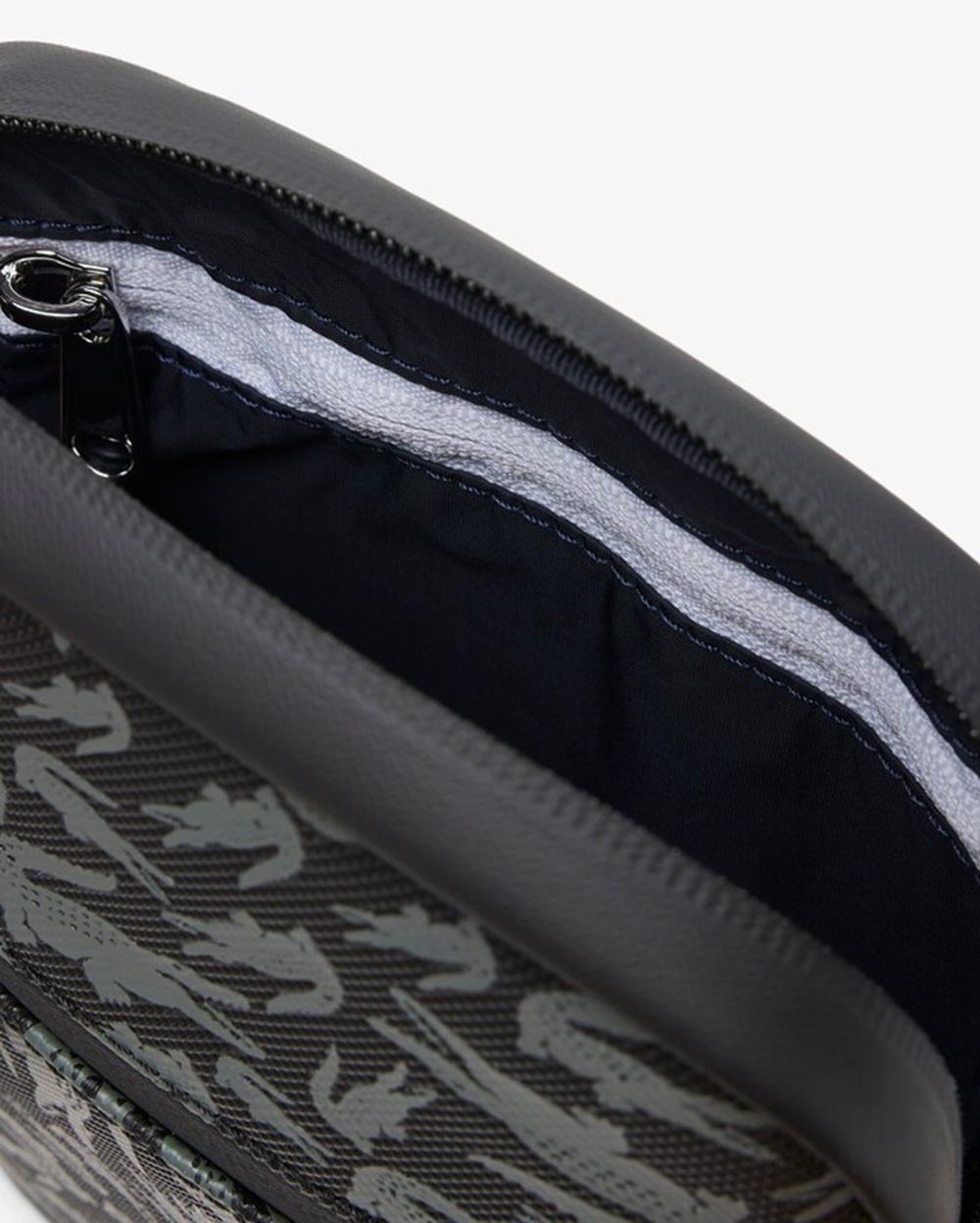 LACOSTE Borsa Lacoste uomo NH5087TXR69 Camo Nero Croc All Over NH5087TX R69