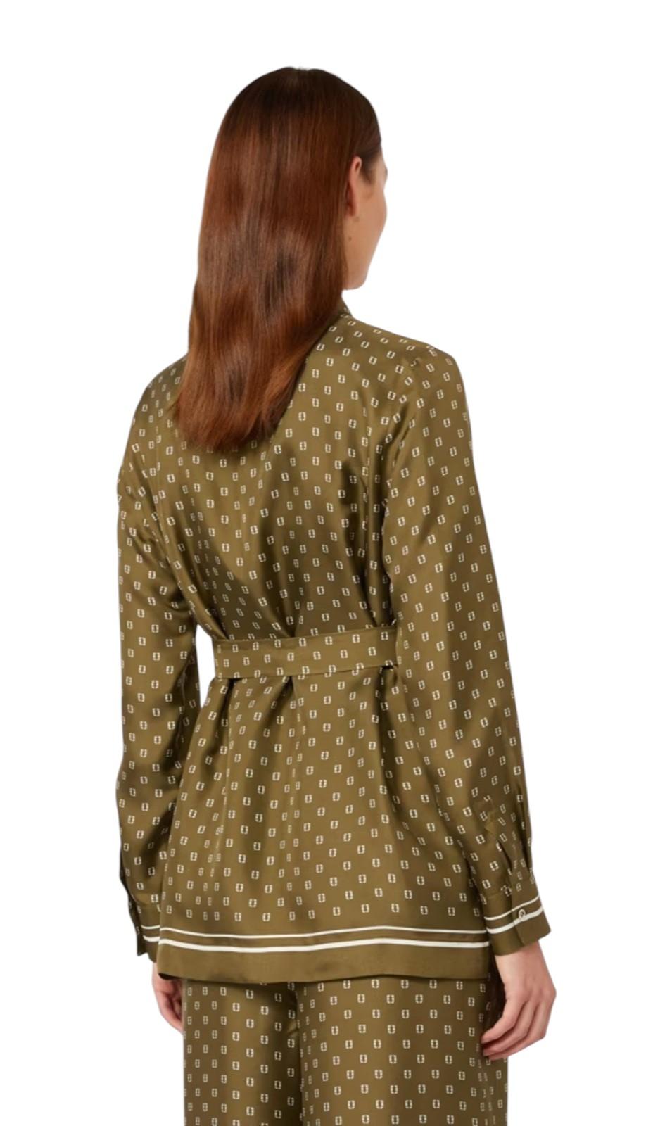STUDIO Camicia Studio donna 2616191011600 003 Tenuta in seta stampata Verde Kaki<BR/> 2616191011600 003