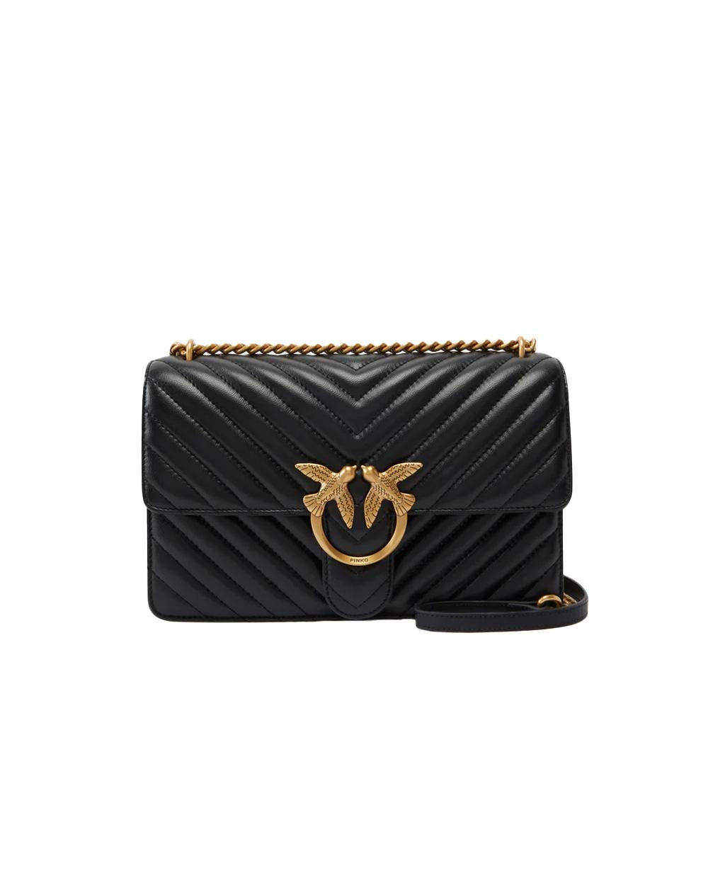 PINKO Borsa PINKO donna LOVE ONE CLASSIC DC 100941A0GK Nera oro pelle tracolla nappa trapuntata 100941A0GK Z99Q