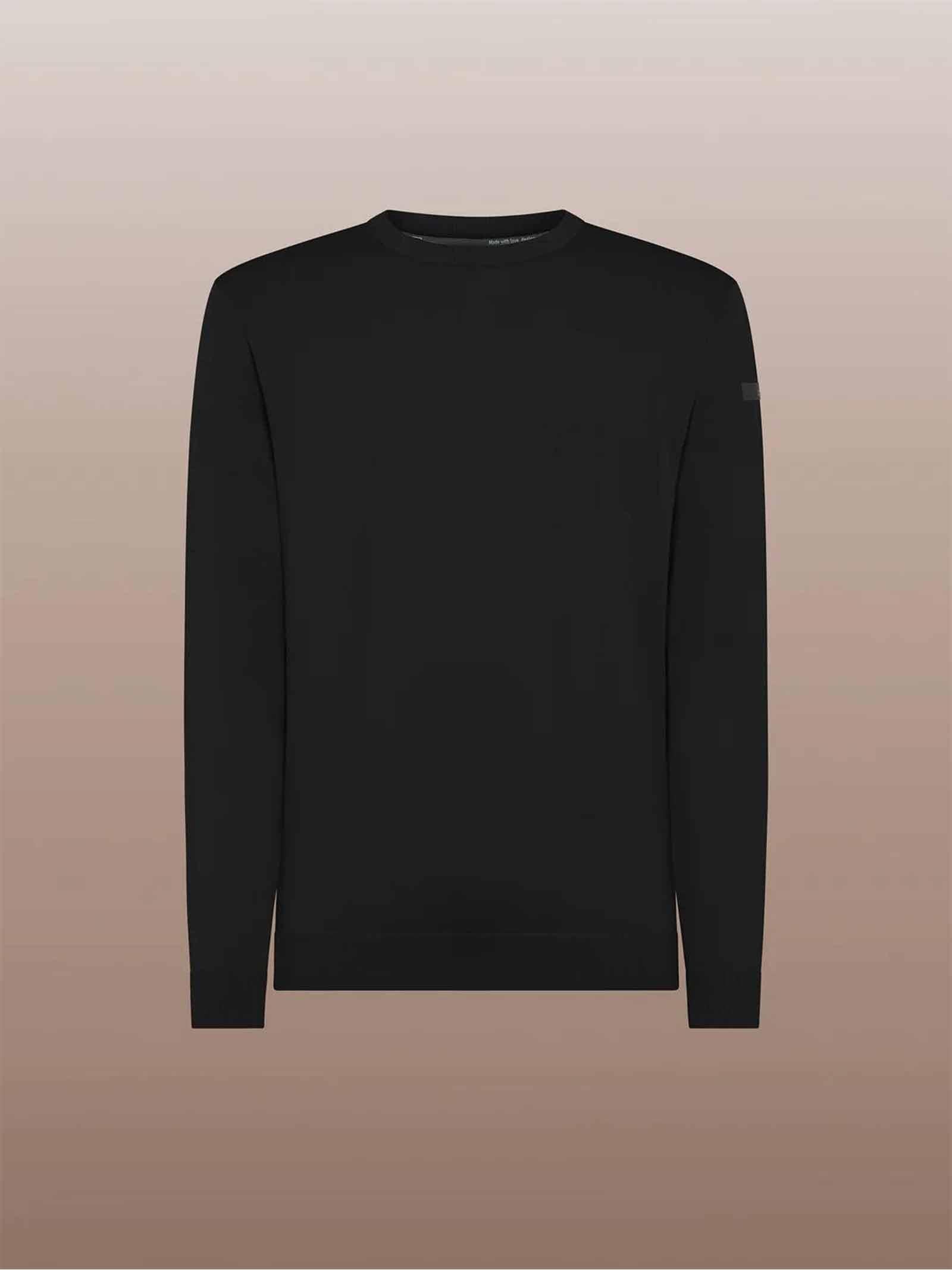 RRD Maglia RRD uomo MAXELL ROUND KNIT W24158 Nera girocollo sottii coste colletto polsi bordi W24158 10