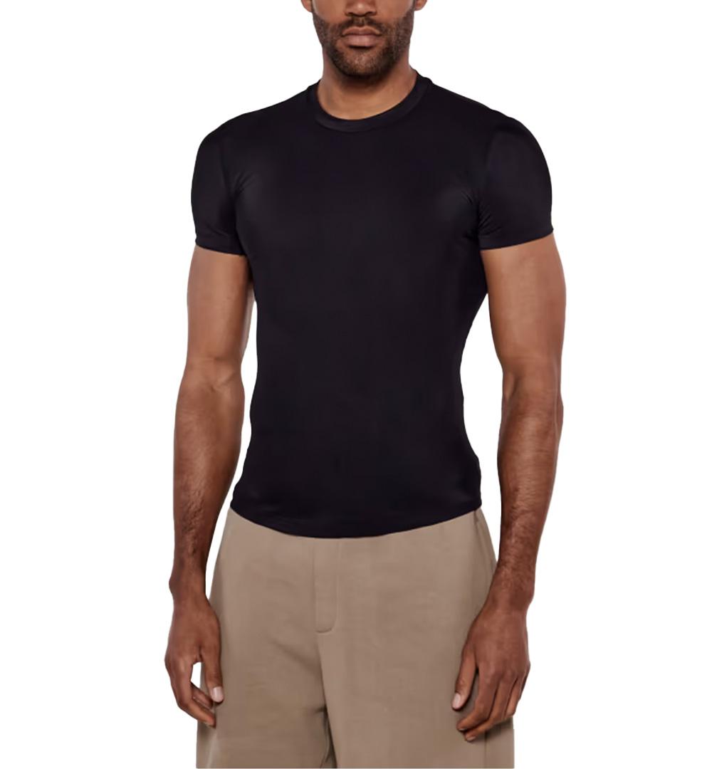 DSQUARED2 UNDERWEAR T-shirt DSquared2 uomo D9M215830 Nero tinta unita scritta icon firocollo orlo dritto skinny fit D9M215830 001