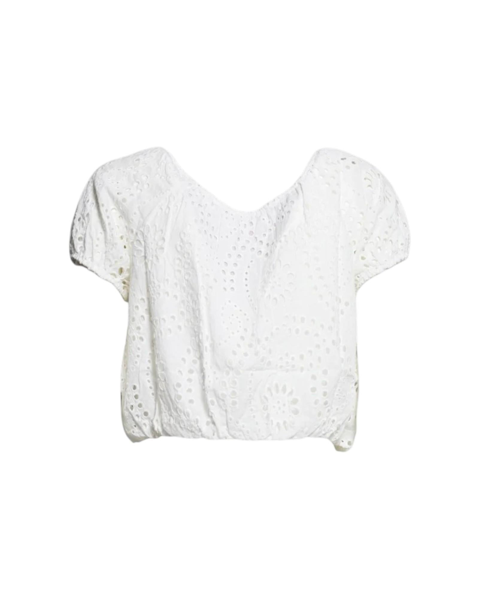 MC2 SAINT BARTH Top MC2 SAINT BARTH bambina GIA0001 01444L 01 Giada Jr traforato corto Sangallo Bianco<BR/> GIA000101444L 01