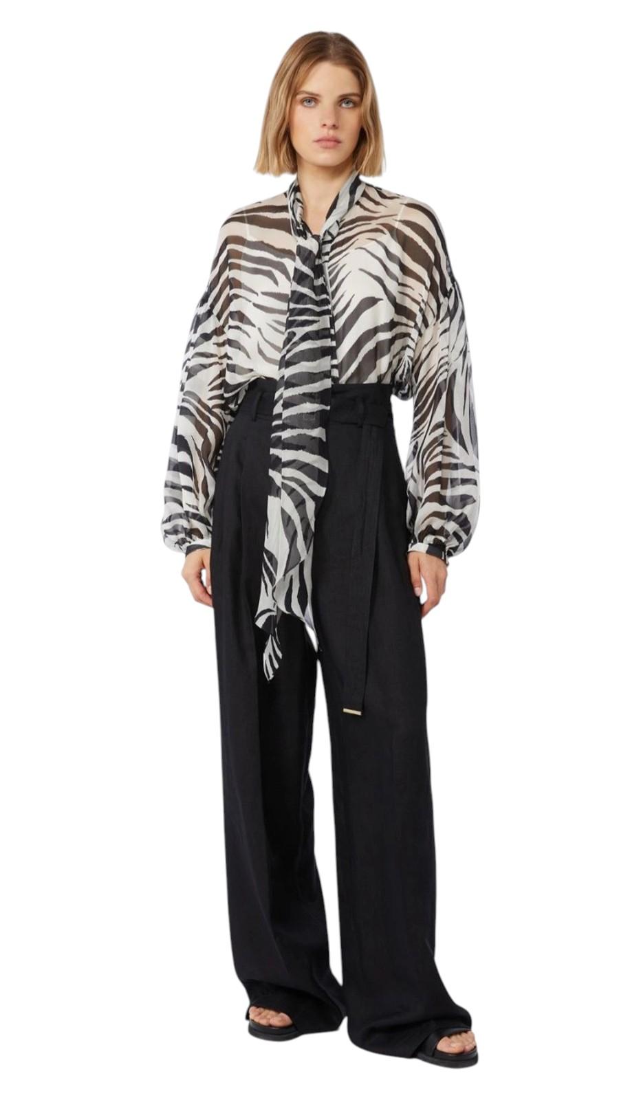 STUDIO Pantalone Studio donna 2616131092600 035 Materia in tela di lino Nero<BR/> 2616131092600 035