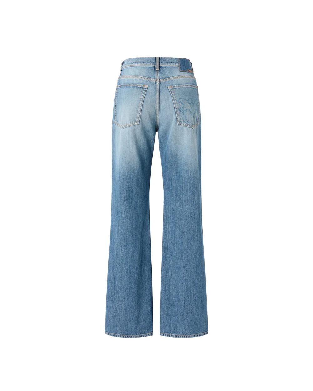 PINKO Jeans PINKO donna WANDA WIDE LEG 101733A323 Blu cotone denim cinque tasche gamba ampia 101733A323 PJO