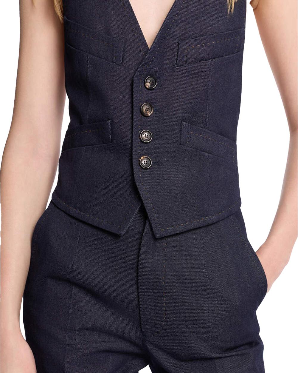 DSQUARED2 Abito DSQUARED2 donna S75FT0271D30035 Blu tre pezzi giacca monopetto gilet bottoni pantalone relaxed S75FT0271D30035 470