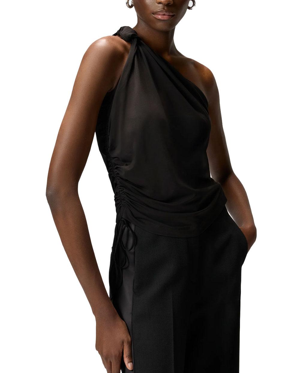 PINKO Top donna Pinko 106544A37V Kristel nero monospalla nodo<BR/> 106544A37V Z99