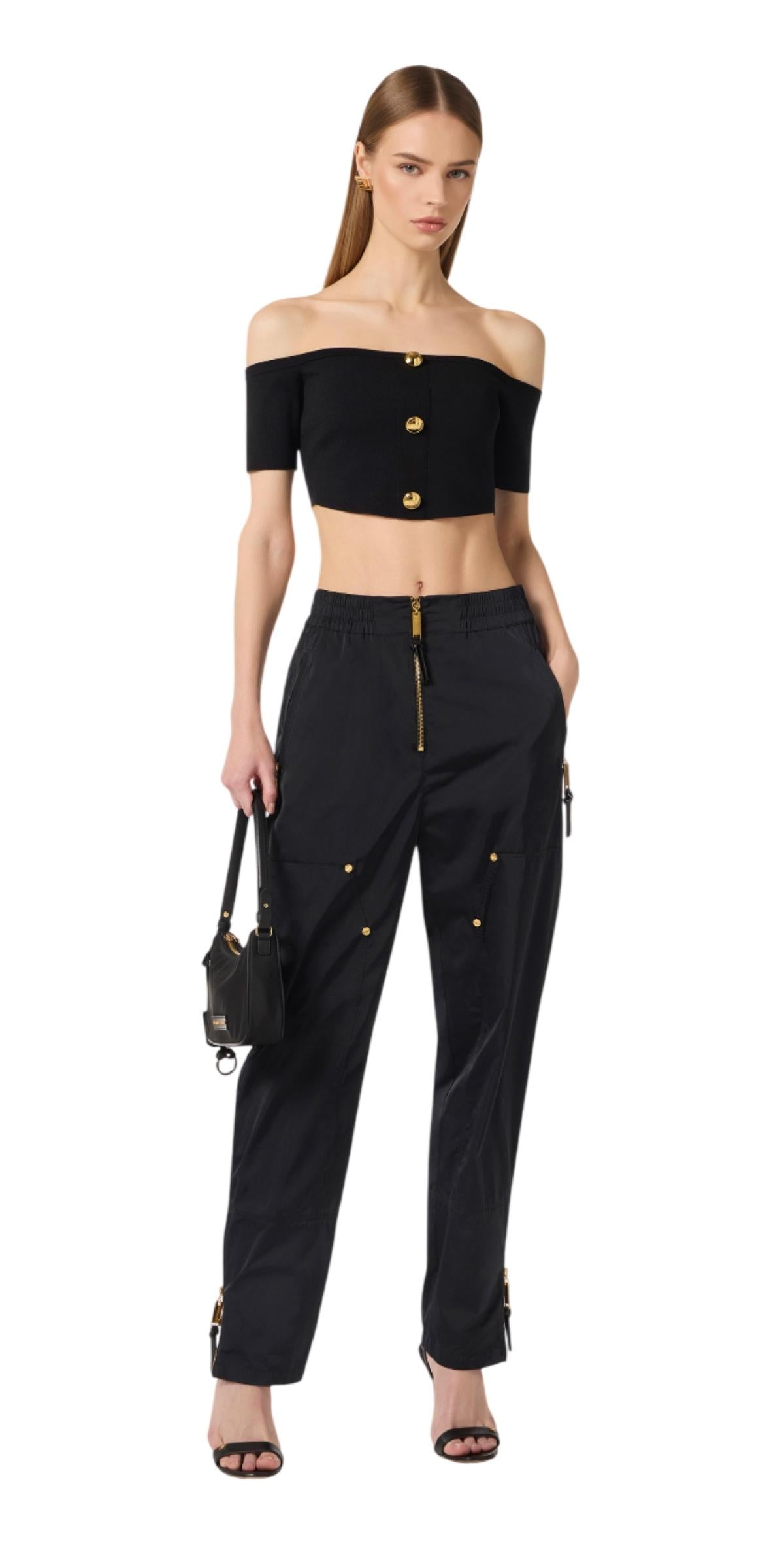 ELISABETTA FRANCHI Top Elisabetta Franchi donna TK86B62E2110 The Explorer Nero<BR/> TK86B62E2 110