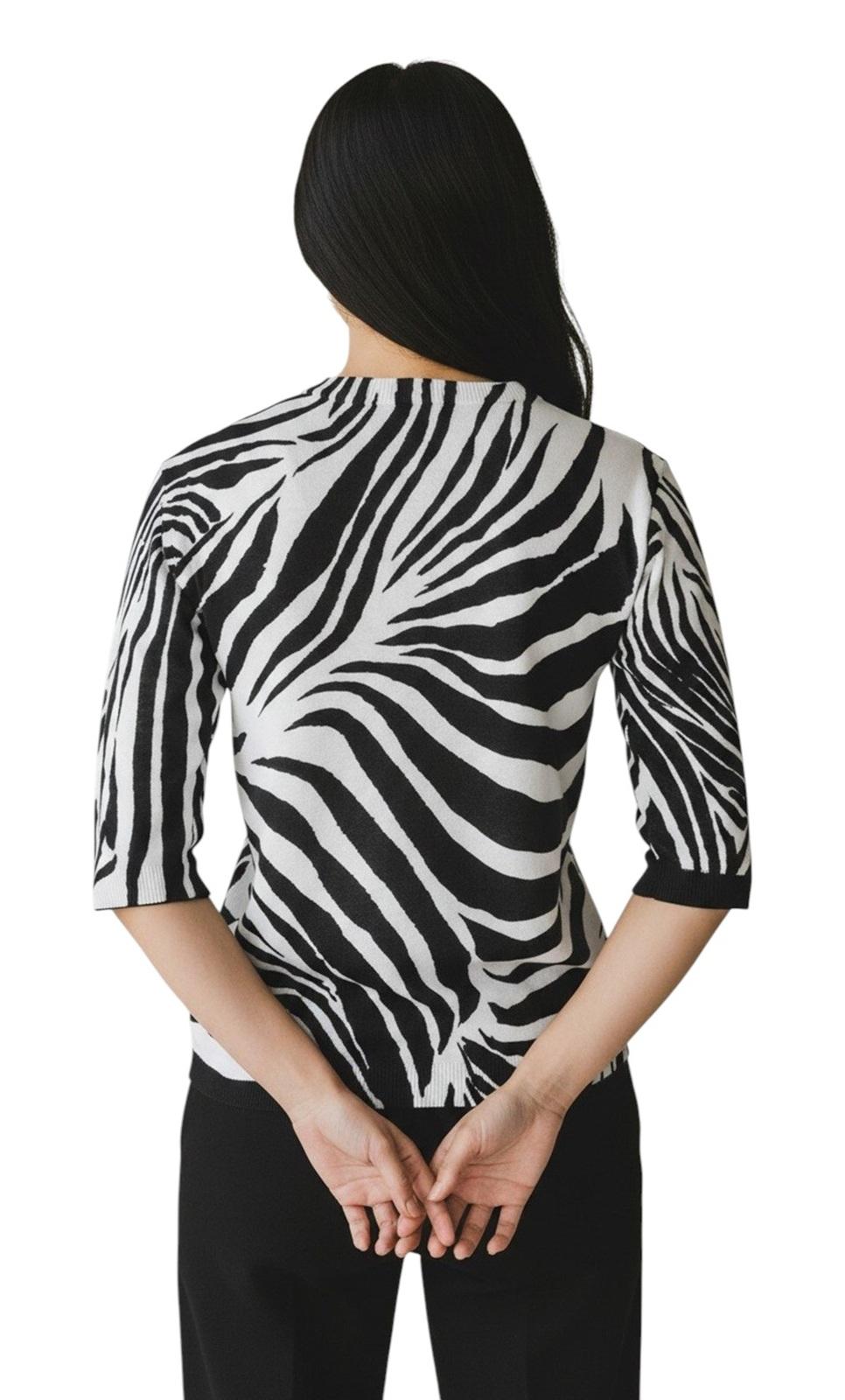 STUDIO Maglia Studio donna 2616361052600 005 Ago in misto cotone zebra Nero Bianco<BR/> 2616361052600 005