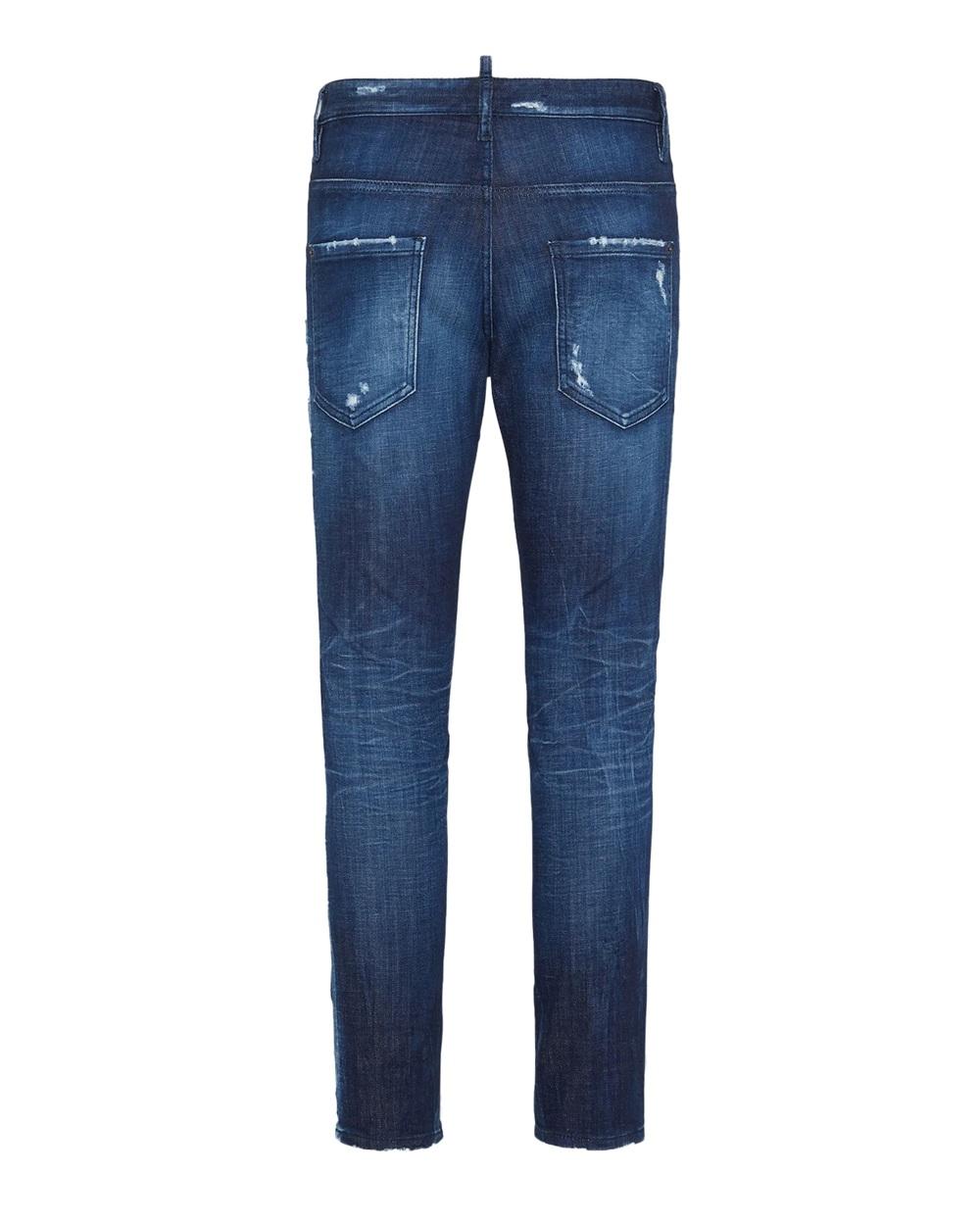 DSQUARED2 Jeans Dsquared2 uomo S74LB1721D30010470 blu scuro con patch pelle S74LB1721D30010 470