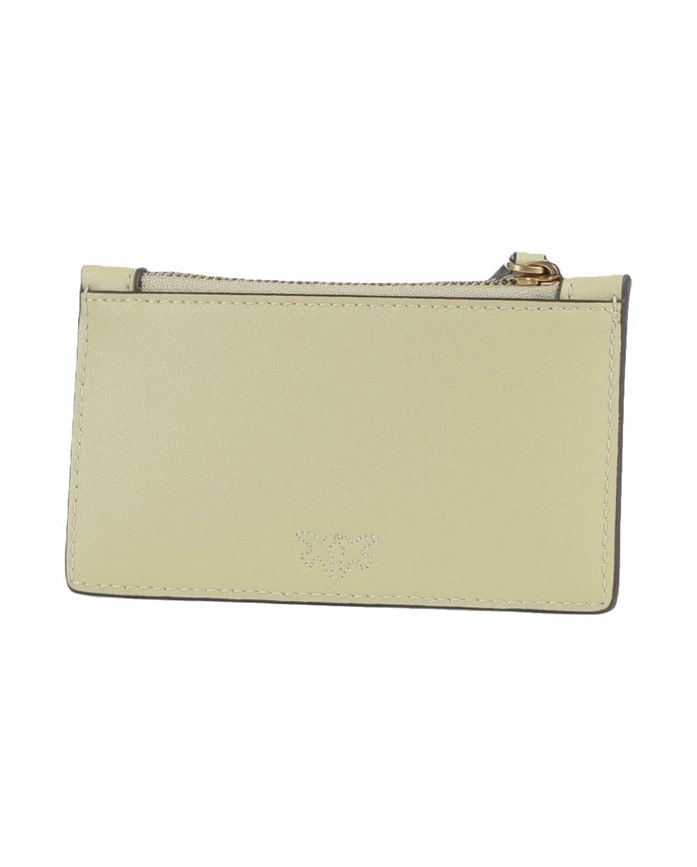 PINKO Portacarte Pinko donna 100251A0F1 Airone giallo oro zip pelle<BR/><BR/> 100251A0F1 C39Q