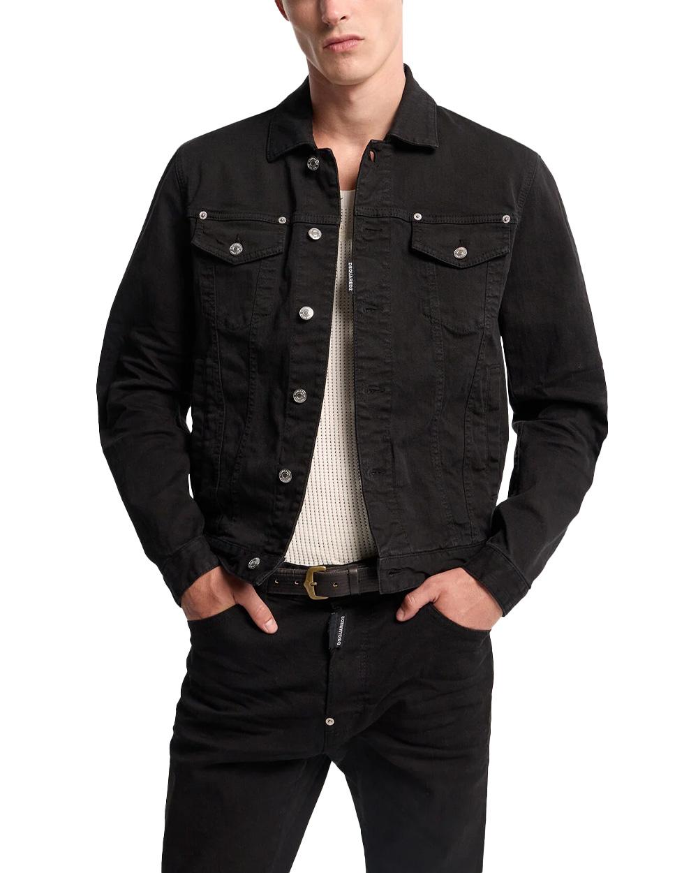 DSQUARED2 Giubbino DSQUARED2 uomo S74AM1673S39781 Nero cotone collo a camicia taschini tasche S74AM1673S39781 900