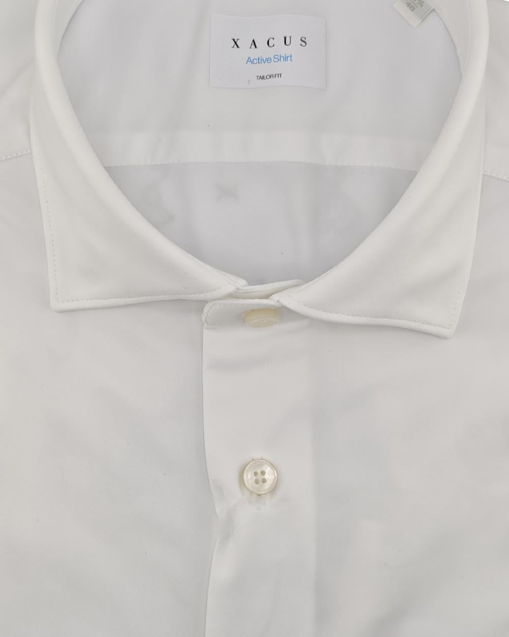 XACUS Camicia XACUS uomo ACT558ML11460 Bianca jersey elastane collo francese bottoni<BR/> ACT558ML11460 001
