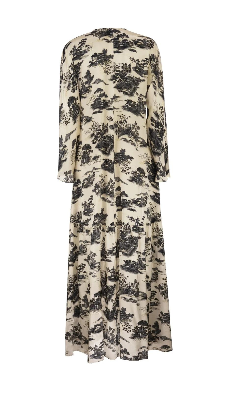 STUDIO Abito Studio donna 2616221164600 002 Alga maxi con stampa paesaggio Avorio<BR/> 2616221164600 002