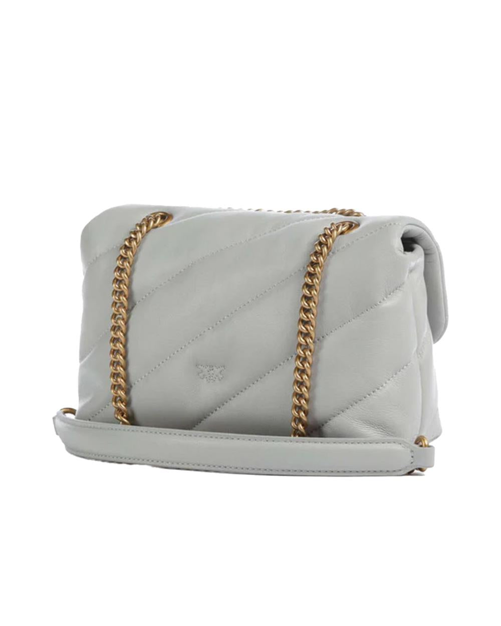 PINKO Borsa PINKO donna MINI LOVE BAG PUFF 100039A0F2 Grigia nappa pelle oro trapuntatura tracolla 100039A0F2 K32Q