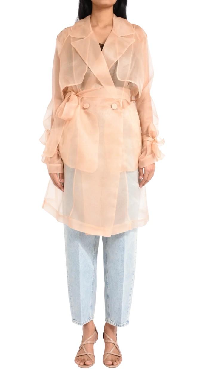 PINKO Trench Pinko donna 106614A2DJQ35 Cocco organza di seta Rosa <BR/> 106614A2DJ Q35