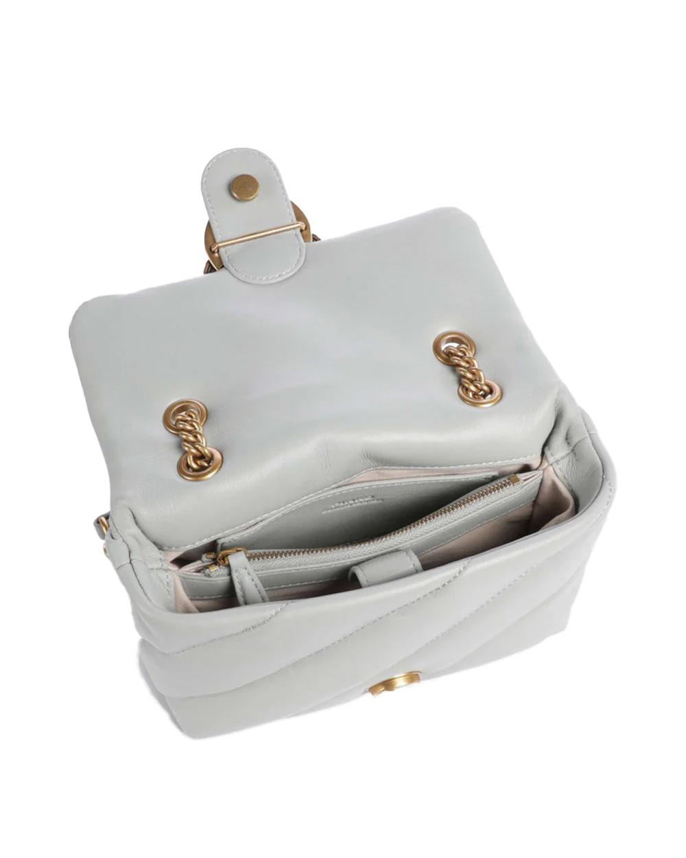 PINKO Borsa PINKO donna MINI LOVE BAG PUFF 100039A0F2 Grigia nappa pelle oro trapuntatura tracolla 100039A0F2 K32Q