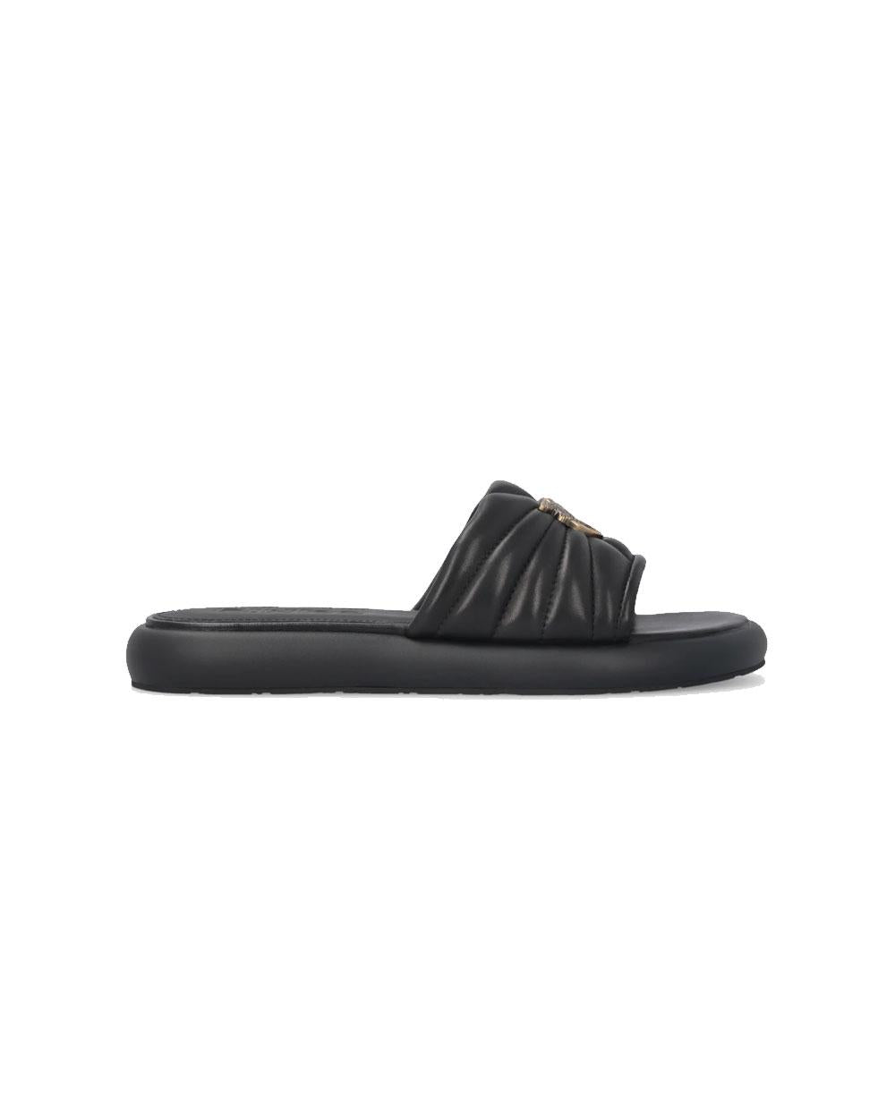 PINKO Ciabatta Pinko donna SD0525P003 Fiona nera nappa trapuntata love birds SD0525P003 Z99