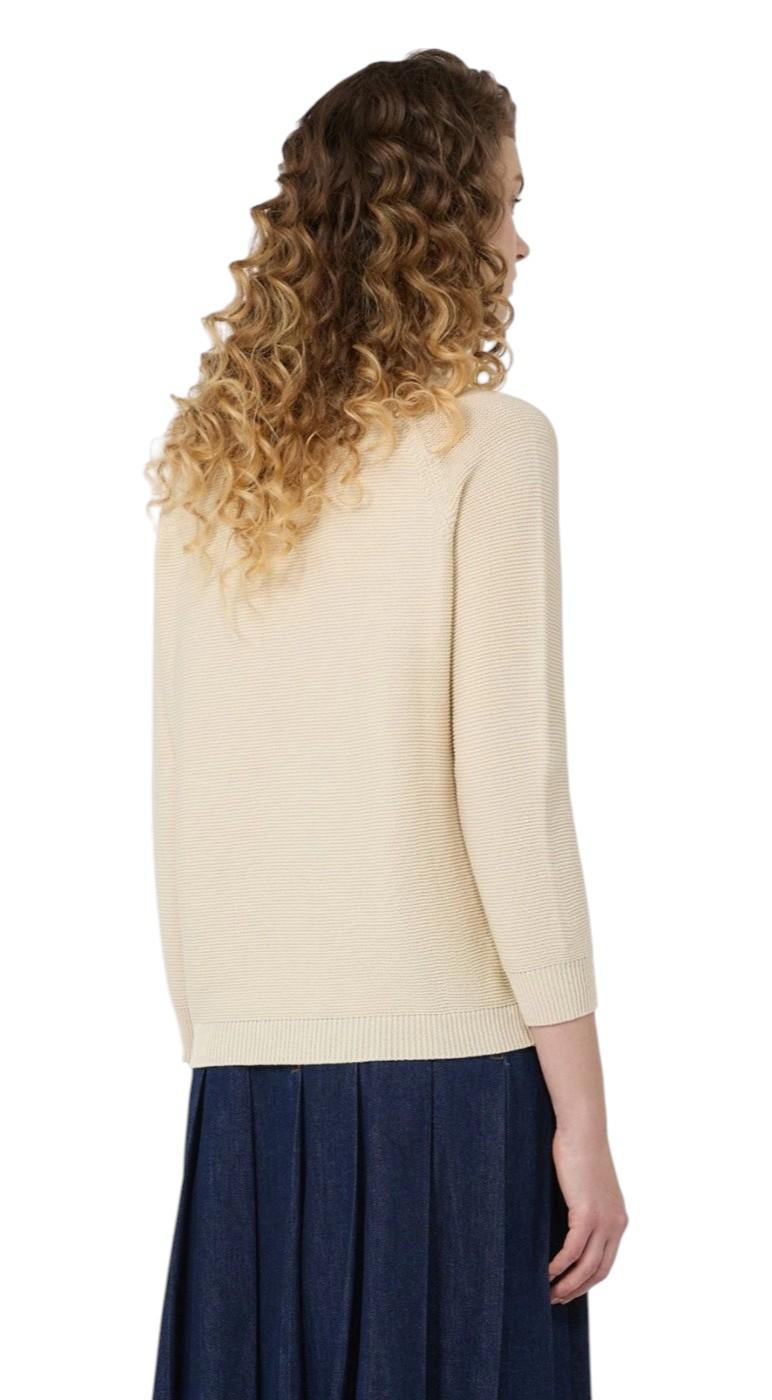 WEEKEND Maglia Weekend 2615361181600 001 Aere a punto Links cotone Ecru<BR/> 2615361181600 001