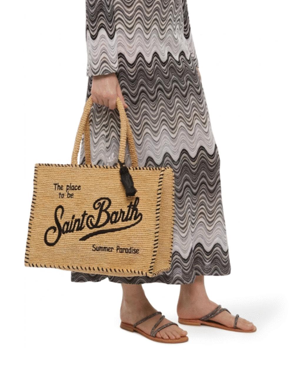 MC2 SAINT BARTH Borsa MC2 SAINT BARTH donna Colette COL001309045L Beige logo rafia tasca<BR/> COL001309045L 11