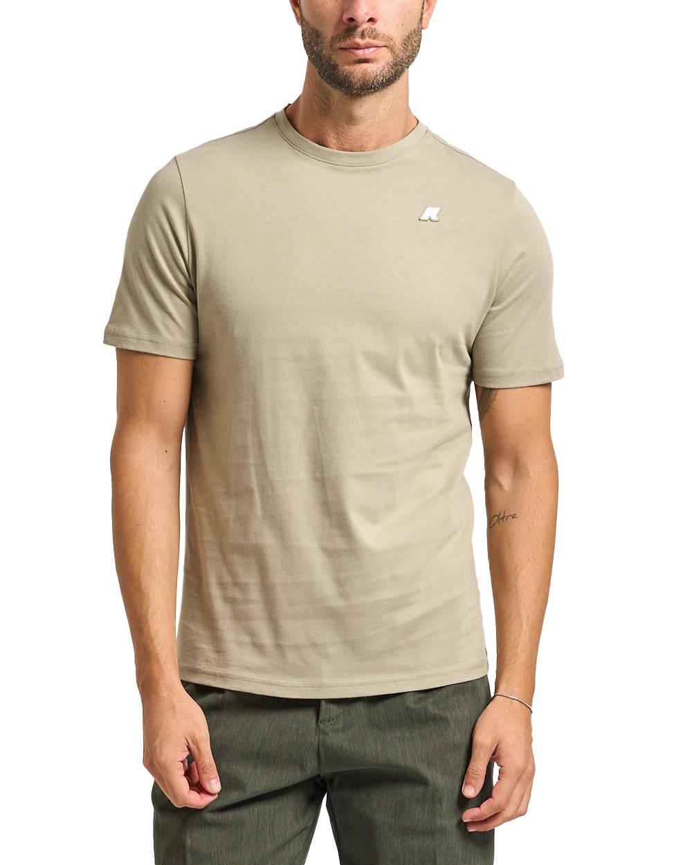 K-WAY T-shirt K-WAY donna ODOM LETTERING K7124ZW Beige cotone girocollo regolre K7124ZW 633