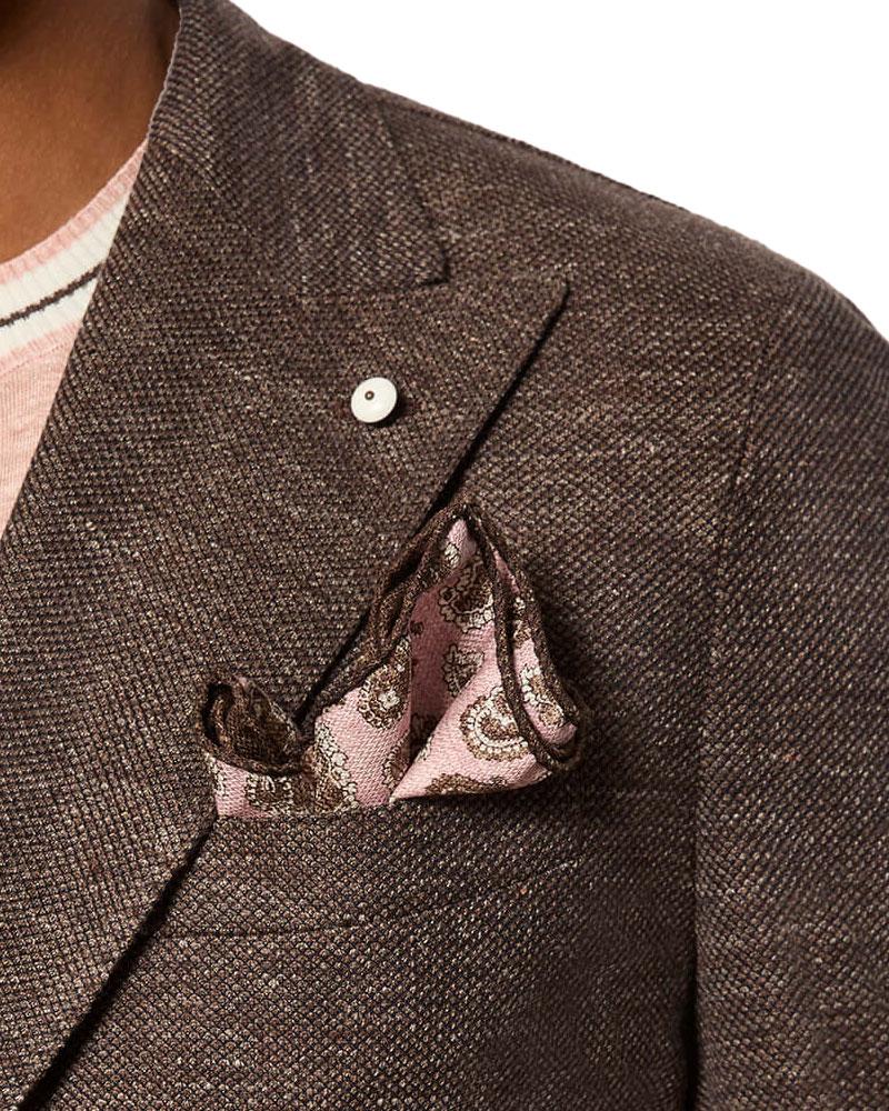 L.B.M. 1911 Pochette LBM 1911 uomo 6575 marrone rosa pastello fantasia cashmere 657559082 1