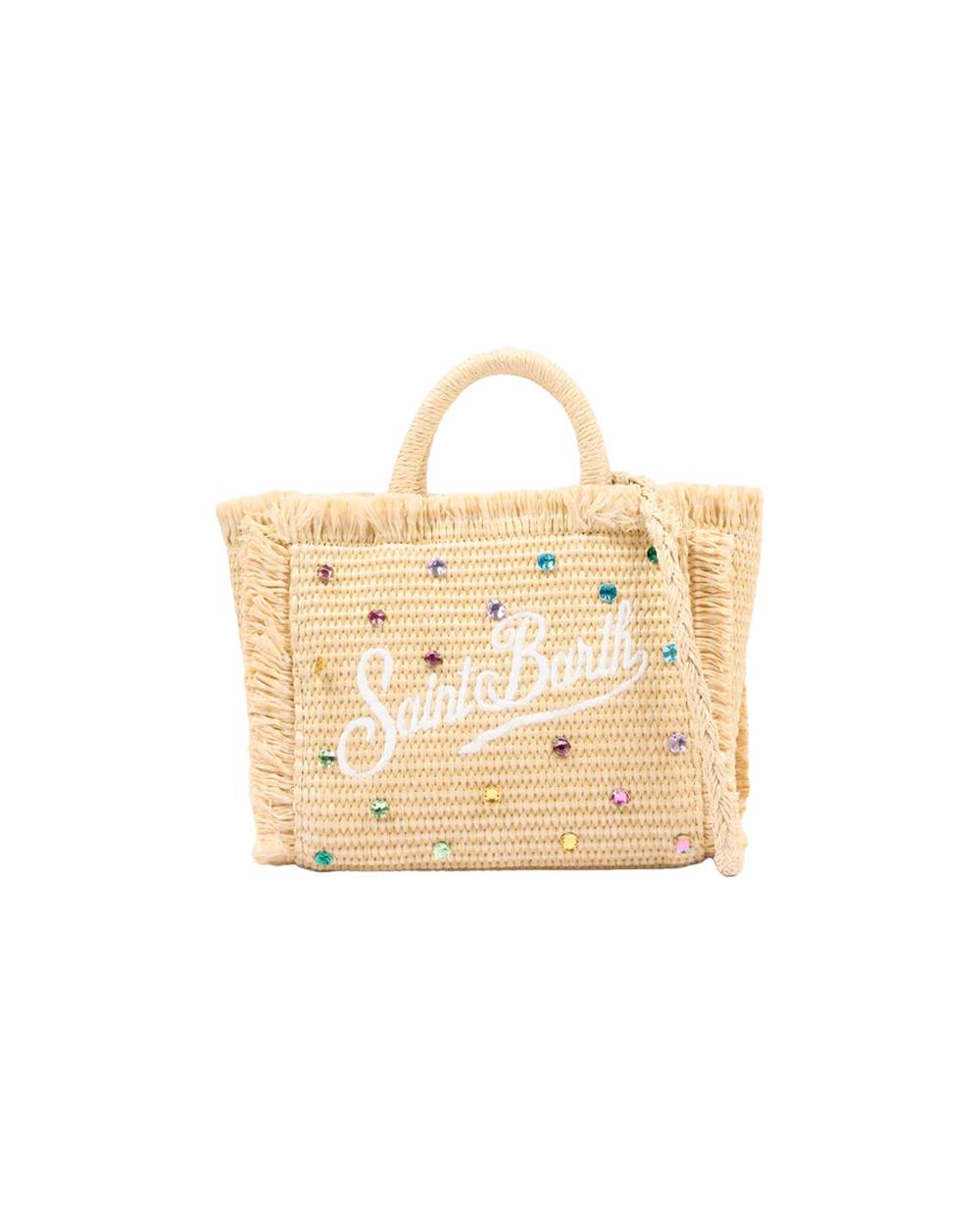 MC2 SAINT BARTH Borsa MC2 SAINT BARTH donna Vanity Mini Straw Strass VAM00902748L Beige rafia intrecciata tracolla frange VAM00902748L 10
