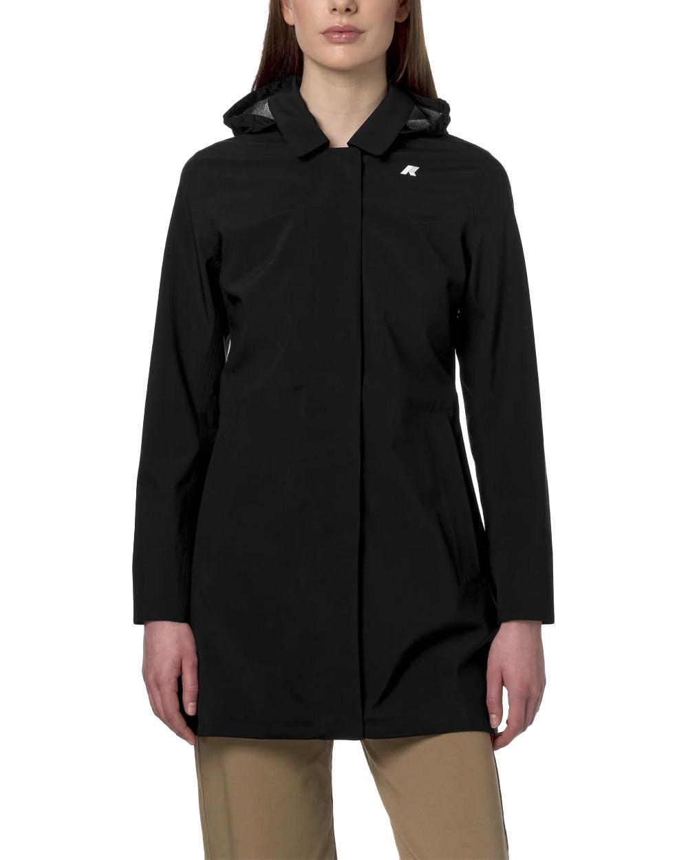 K-WAY Giubbino K-WAY donna K7127JW MATHY BONDED JERSEY Nero chiusura zip tasche fitting slim logo K7127JW USY