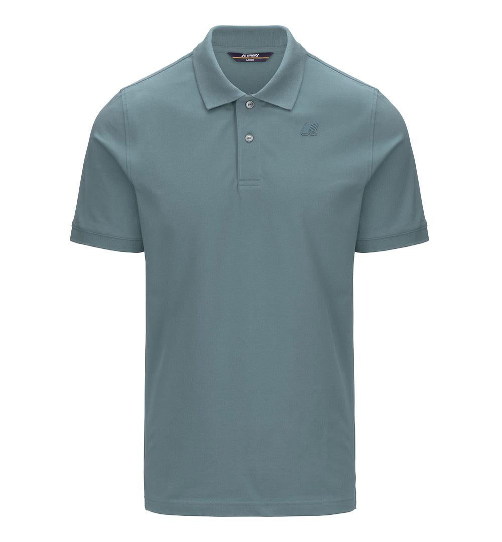 K-WAY Polo K-Way Amèdèe Piquè uomo K5127BW Grigia tinta unita elasticizzato collo orlo costine aderente logo<BR/> K5127BW H04